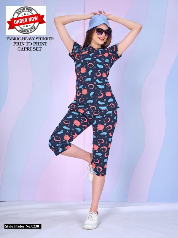 Summer Special VOL.#AT0230 catalog Print Capri Night Suit