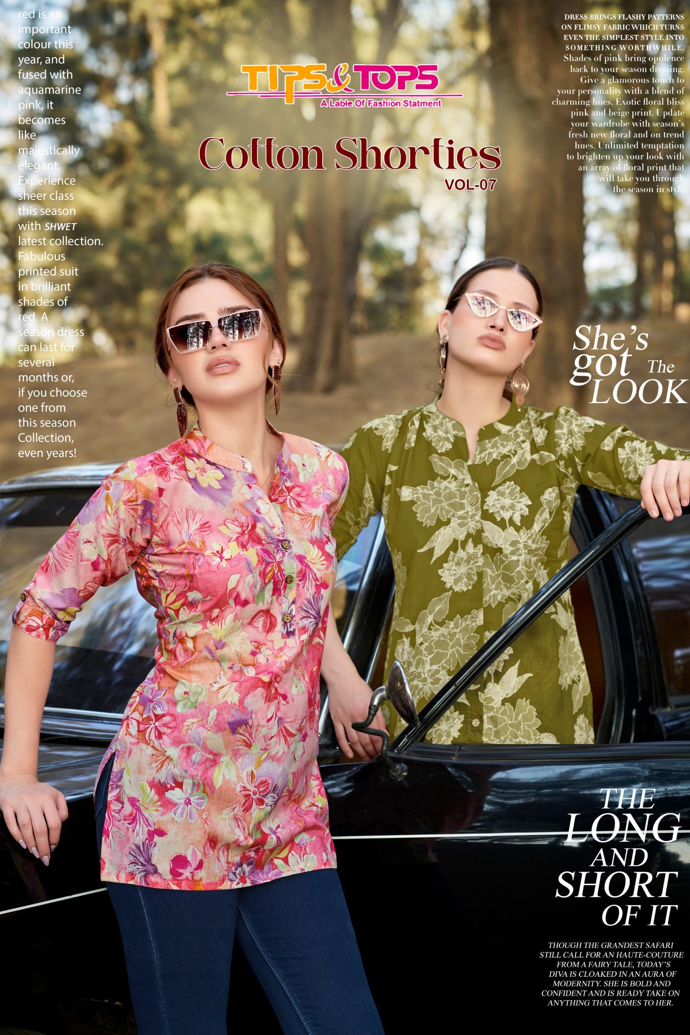 Tips & Tops Cotton Shorties Vol 7 Catalog short kurtis for skirts online india