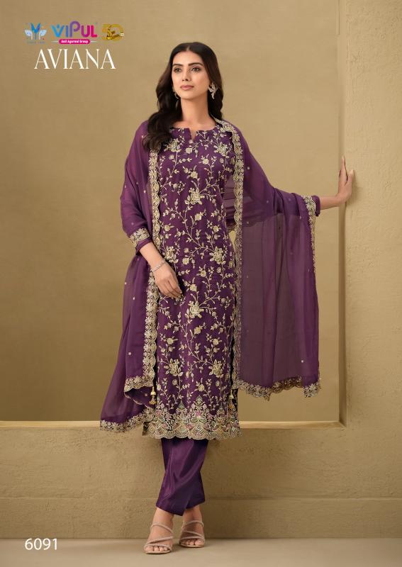Vipul Aviana 6091 to 6096 catalog wholesale salwar suit market in delhi