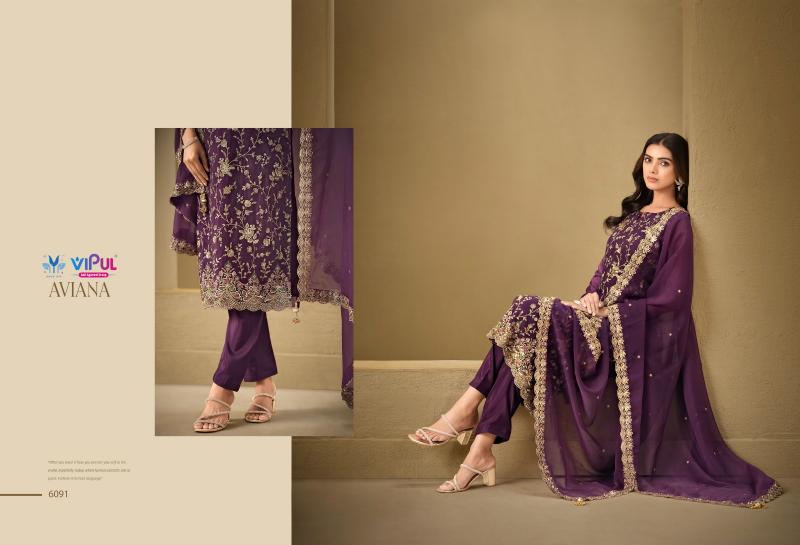 Vipul Aviana 6091 to 6096 catalog wholesale salwar suit market in delhi