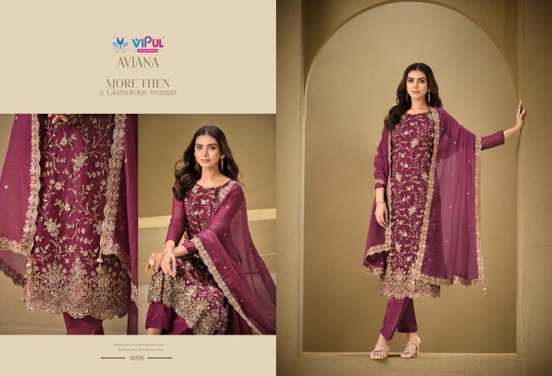Vipul Aviana 6091 to 6096 catalog wholesale salwar suit market in delhi