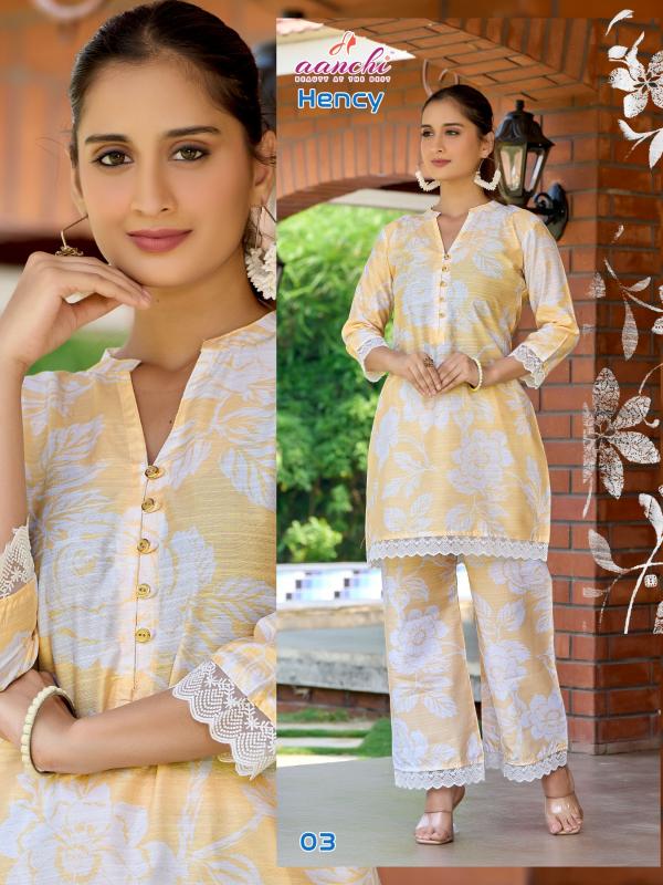Aanchi Hency Catalog co ord set manufacturers in surat