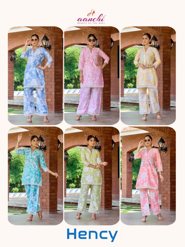 Aanchi Hency Catalog co ord set manufacturers in surat