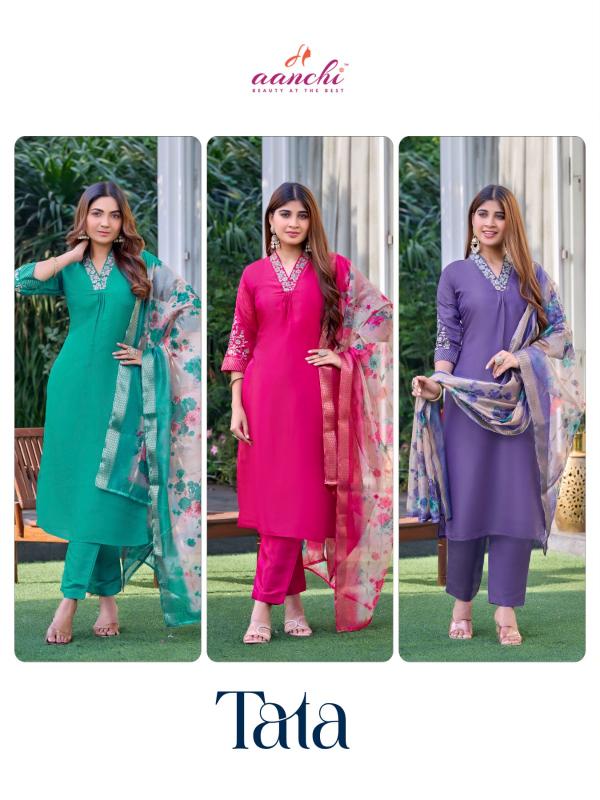Aanchi Tata catalog highlow slit kurti trendy online india