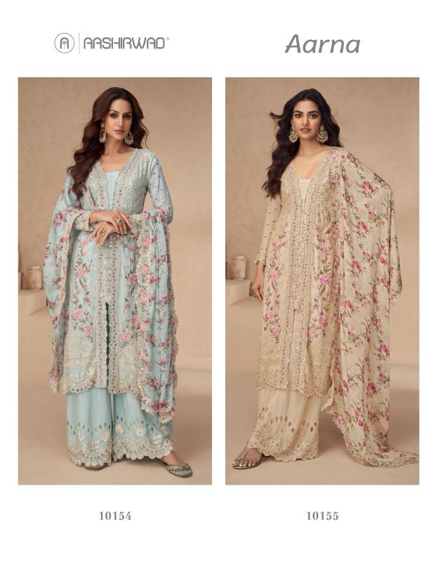 Aashirwad Aarna Catalog Chinnon Silk Salwar Kameez 
