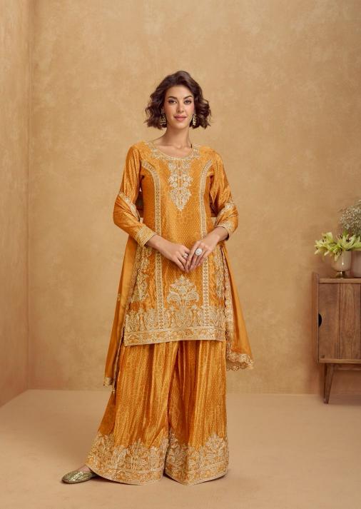 Aashirwad Tanvi Catalog Chinon Silk Salwar Kameez