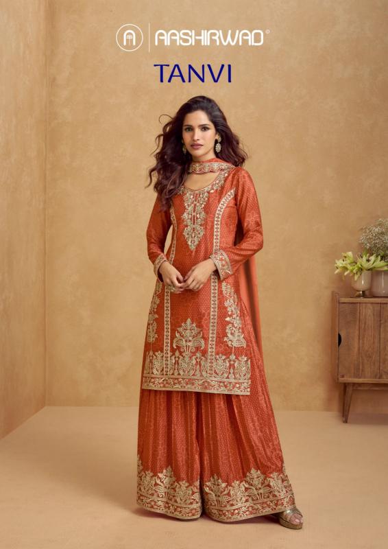 Aashirwad Tanvi Catalog Chinon Silk Salwar Kameez