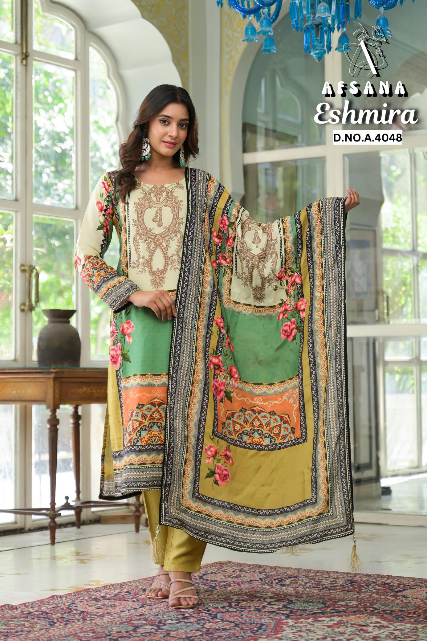 Afsana Eshmira catalog pakistani designer stitching suits 