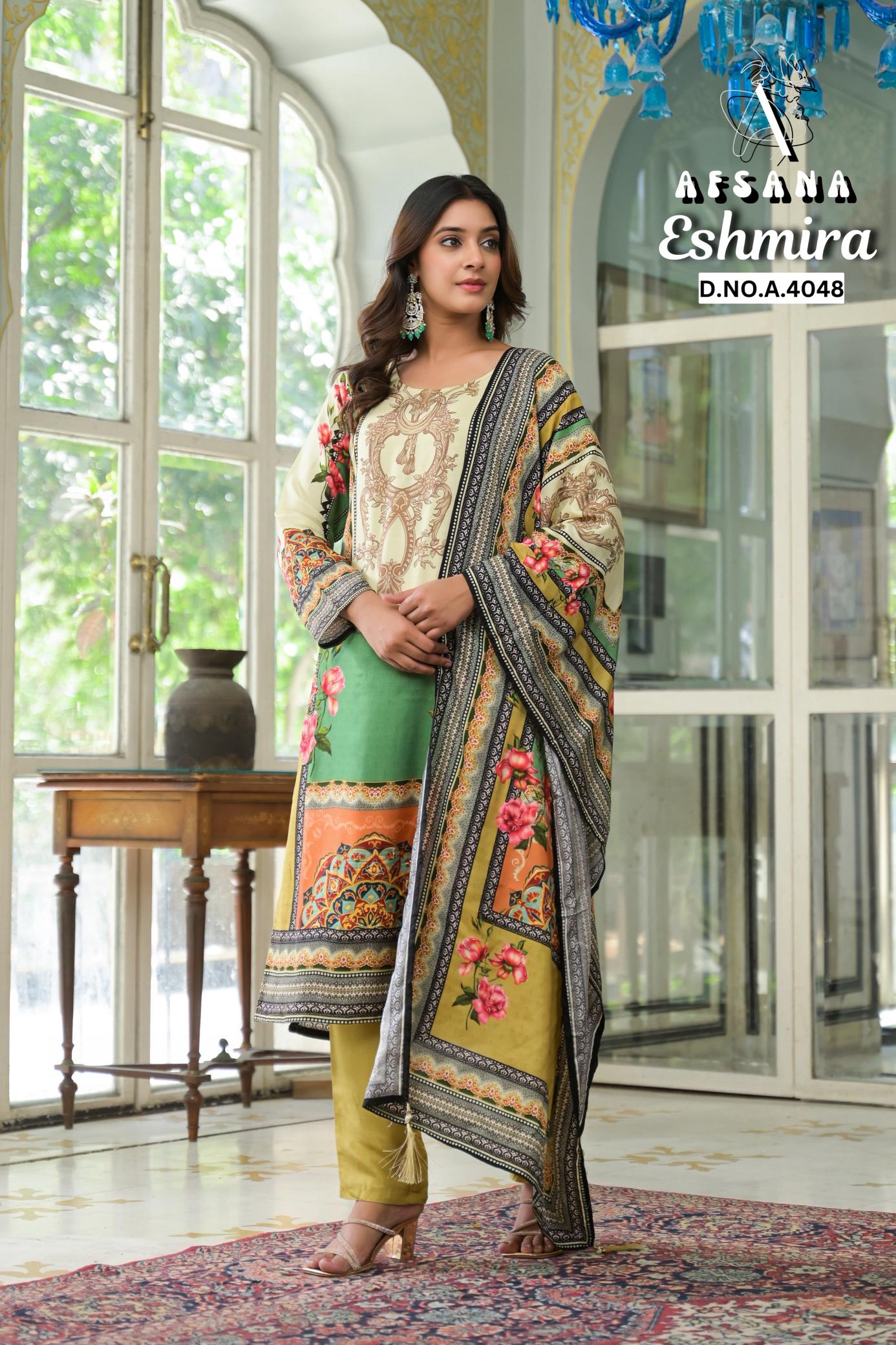 Afsana Eshmira catalog pakistani designer stitching suits 