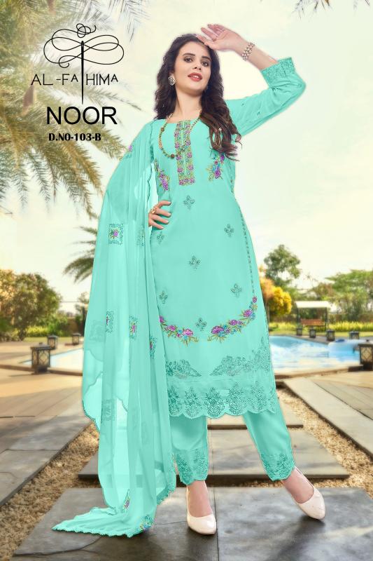 Al Fathima Noor 103 Catalog pakistani semi stitched suits online shopping