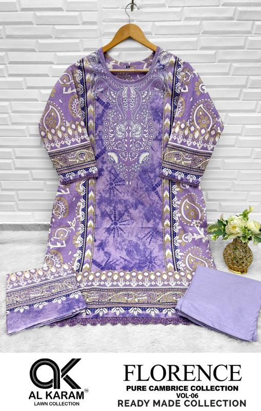 Alkaram Florence Vol-6 – Pakistani Karachi Kurti Pant With Dupatta - Wholesale Catalog