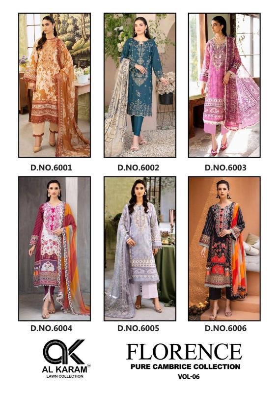 Alkaram Florence Vol-6 – Pakistani Karachi Kurti Pant With Dupatta - Wholesale Catalog