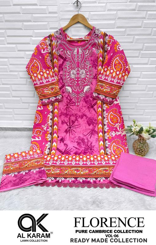Alkaram Florence Vol-6 – Pakistani Karachi Kurti Pant With Dupatta - Wholesale Catalog