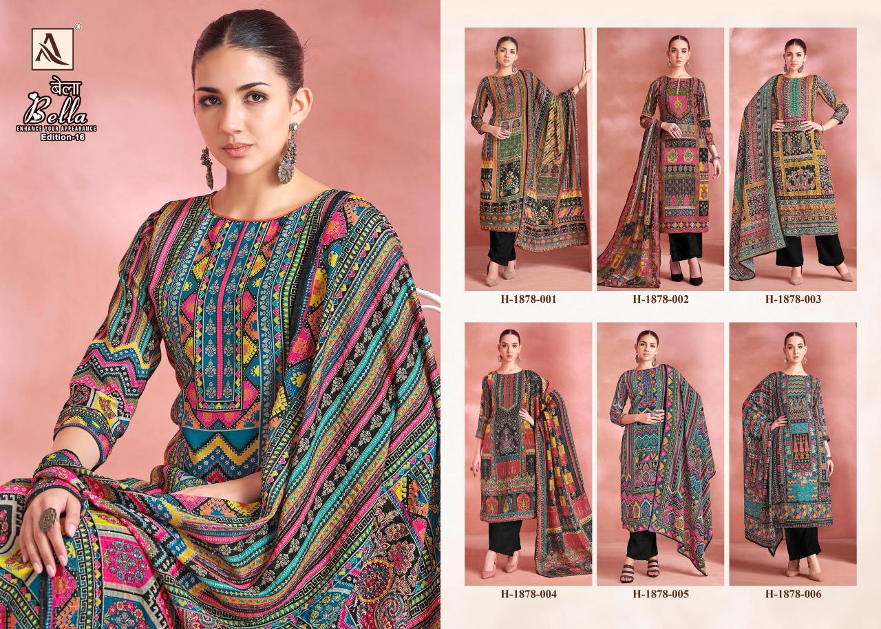 Alok Bella Vol 16 Catalog cheapest dress material surat