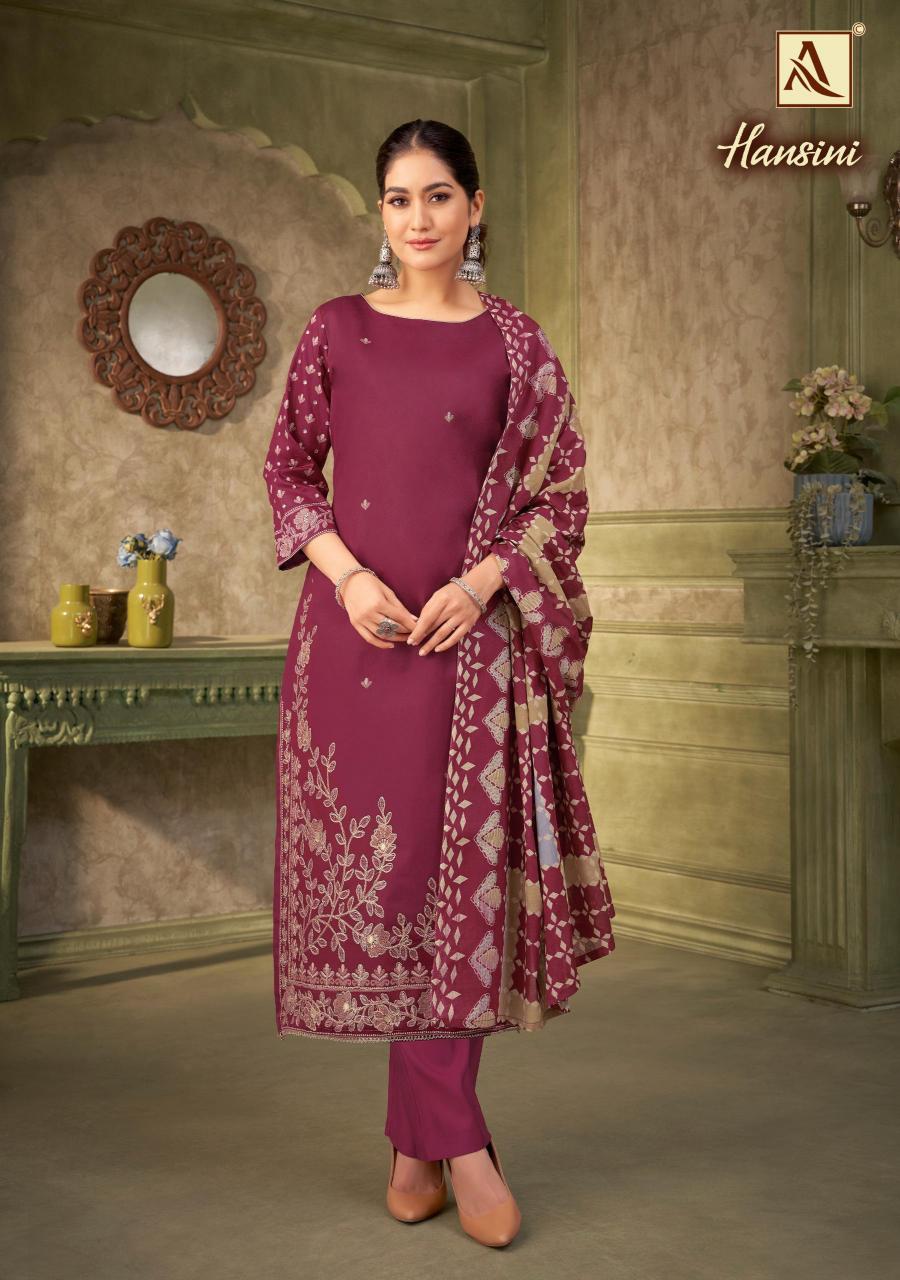 Alok Hansini Catalog wholesale dress material in vadodara