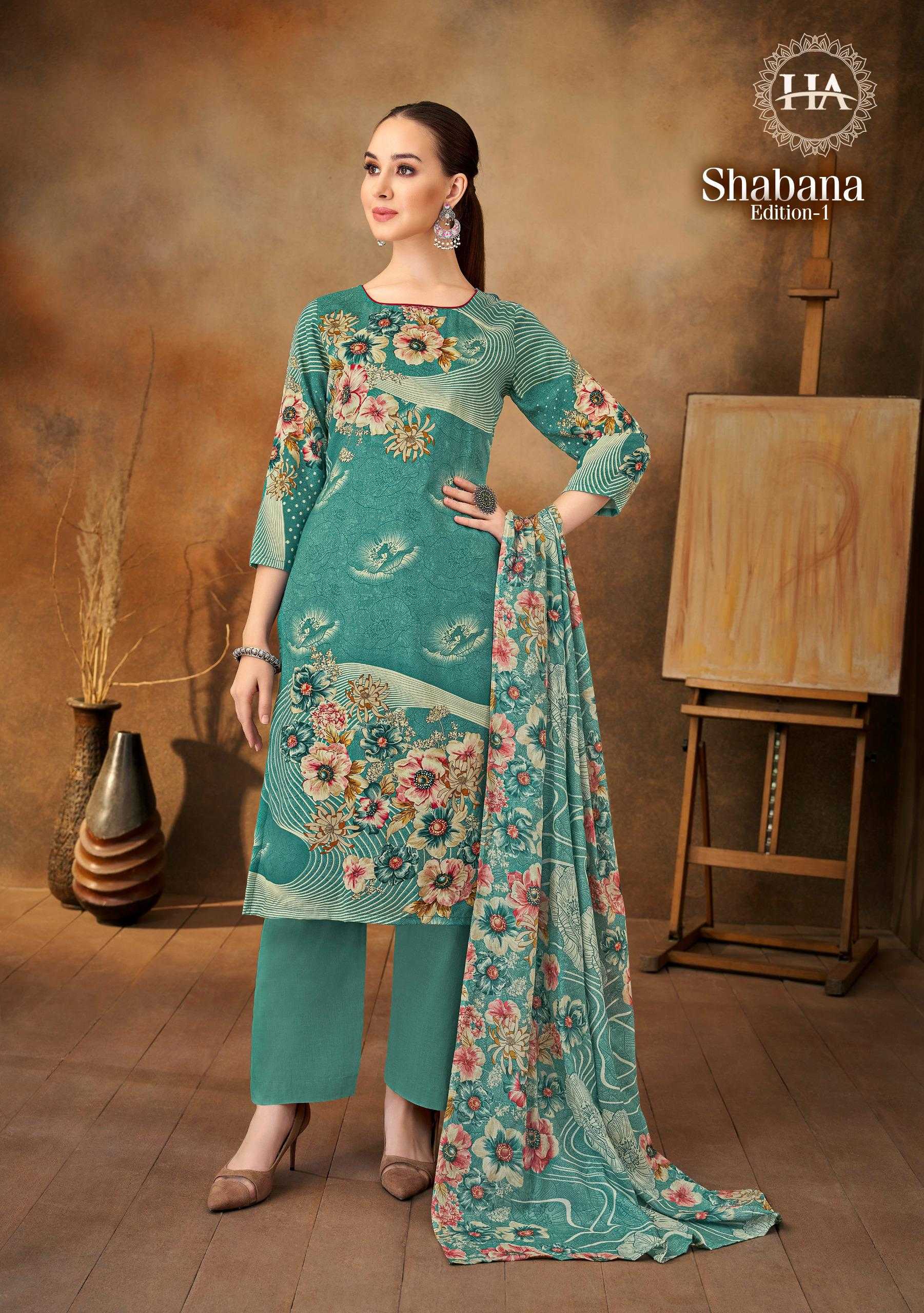 Alok Harshit Shabana catalog ladies dress material wholesale market in surat