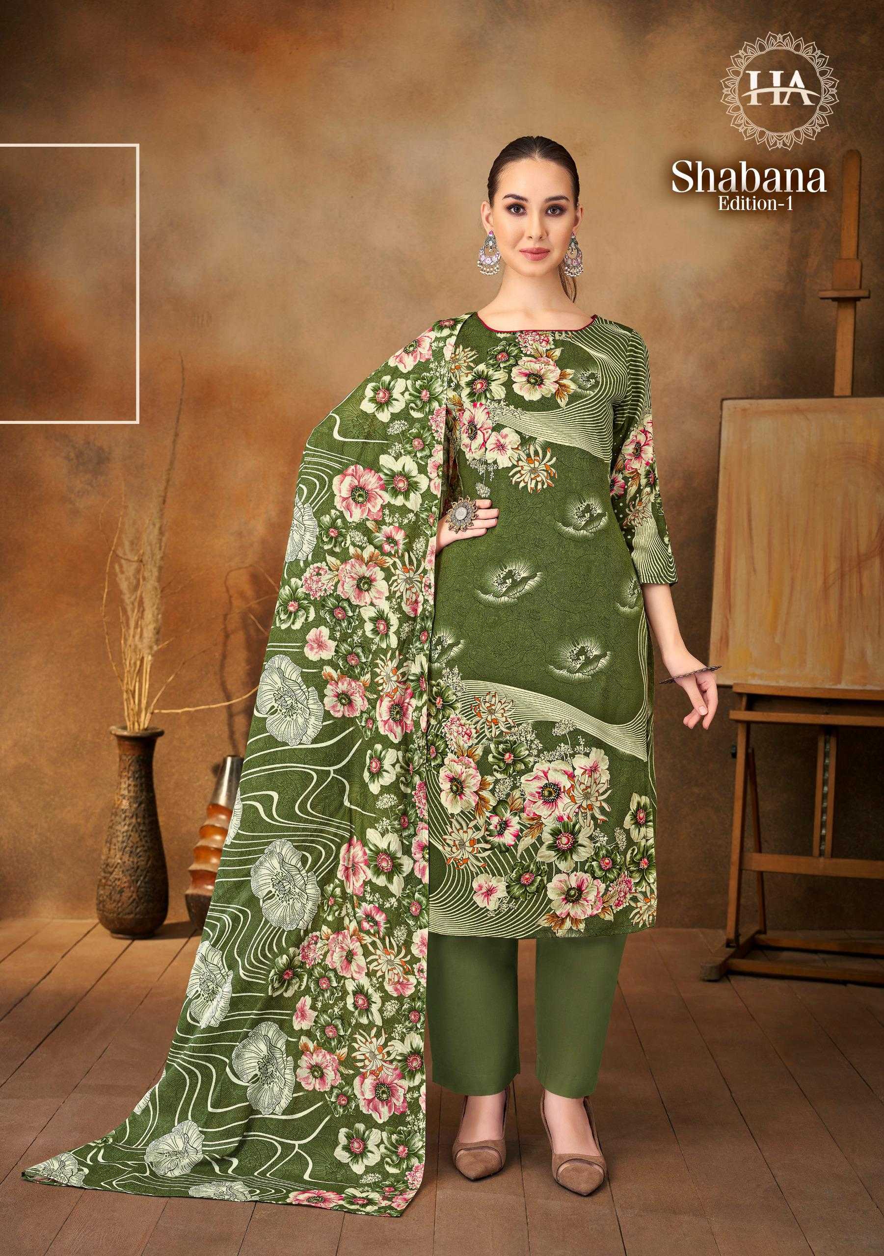 Alok Harshit Shabana catalog ladies dress material wholesale market in surat