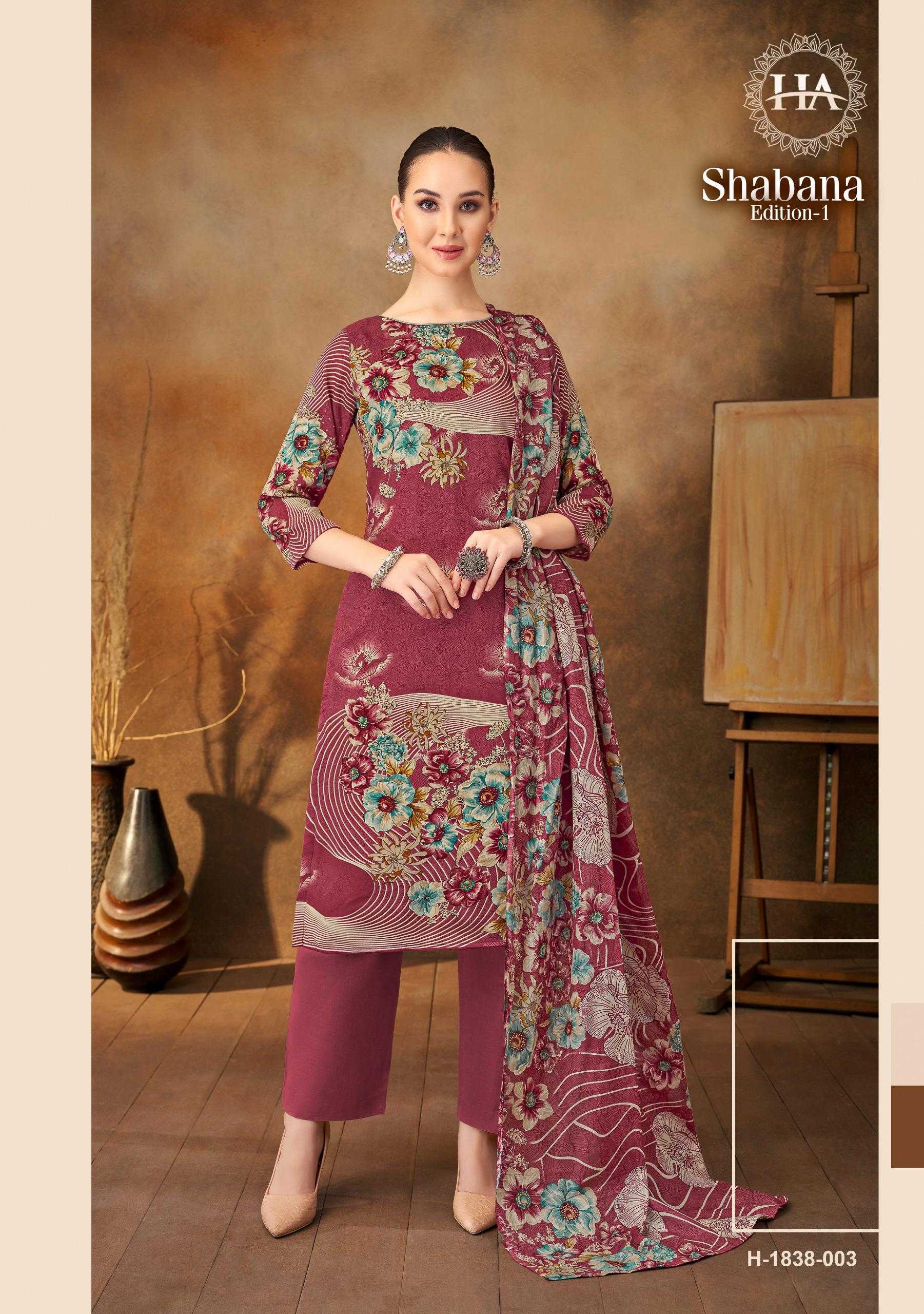 Alok Harshit Shabana catalog ladies dress material wholesale market in surat