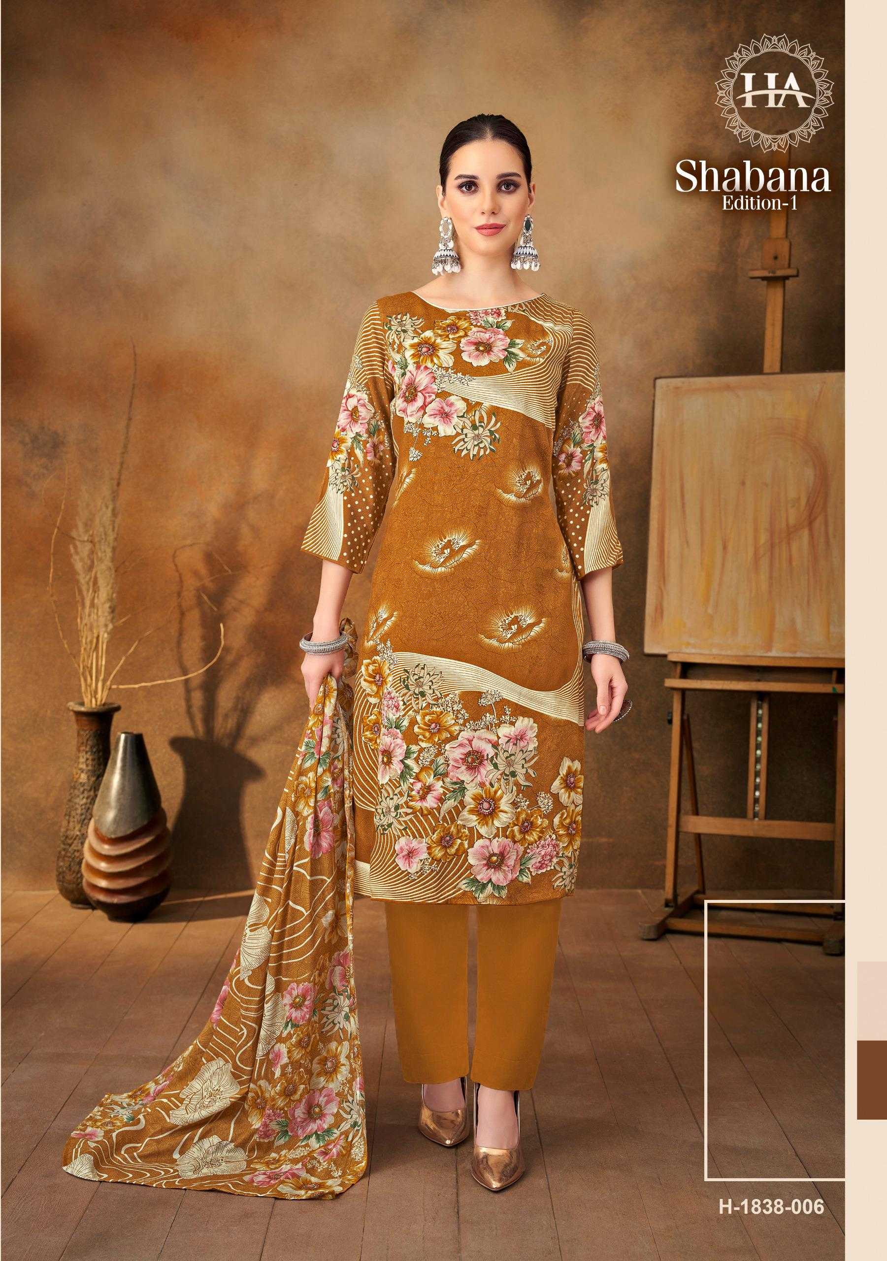 Alok Harshit Shabana catalog ladies dress material wholesale market in surat