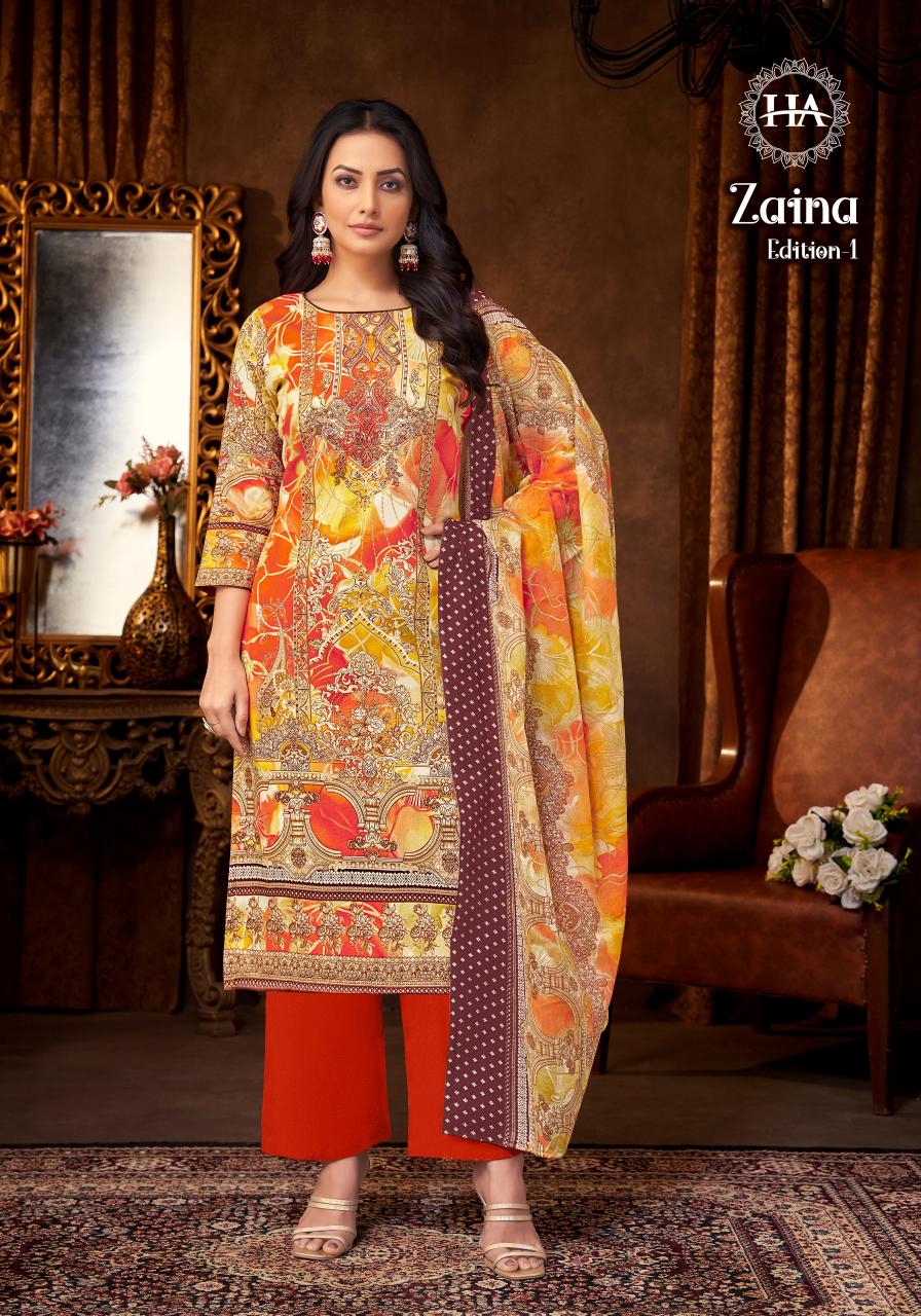 Alok Harshit Zaina Catalog wholesale dress materials in bombay
