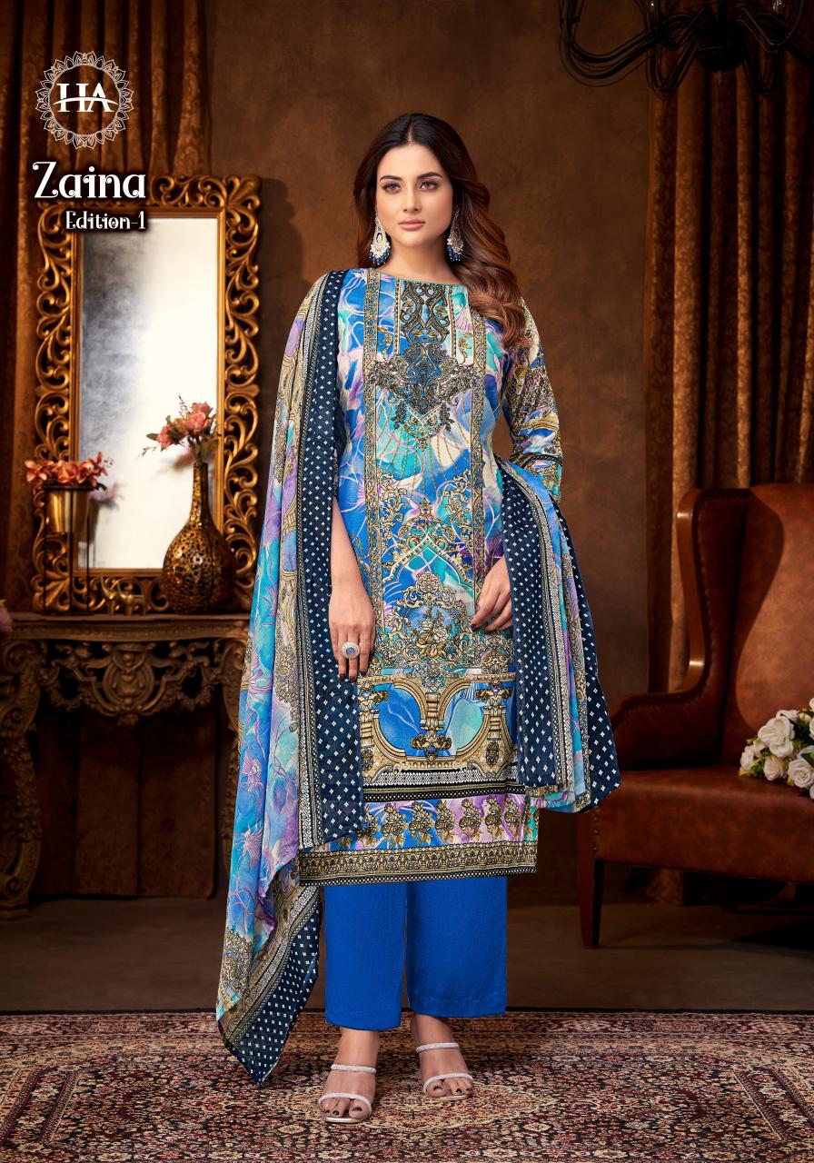 Alok Harshit Zaina Catalog wholesale dress materials in bombay