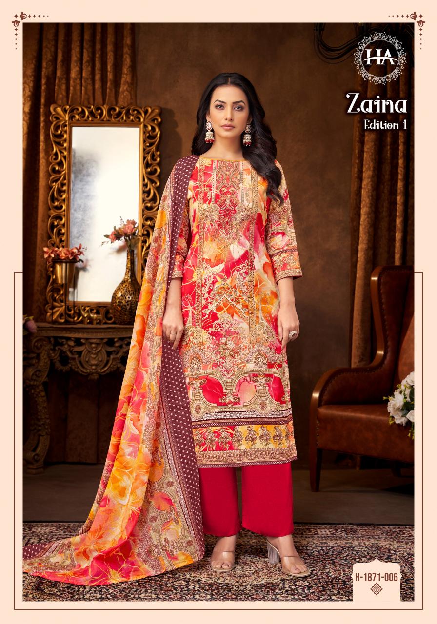 Alok Harshit Zaina Catalog wholesale dress materials in bombay
