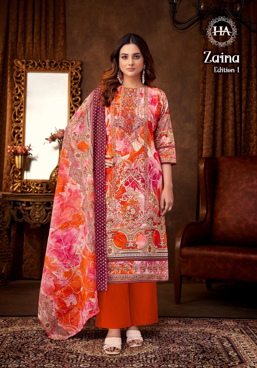 Alok Harshit Zaina Catalog wholesale dress materials in bombay