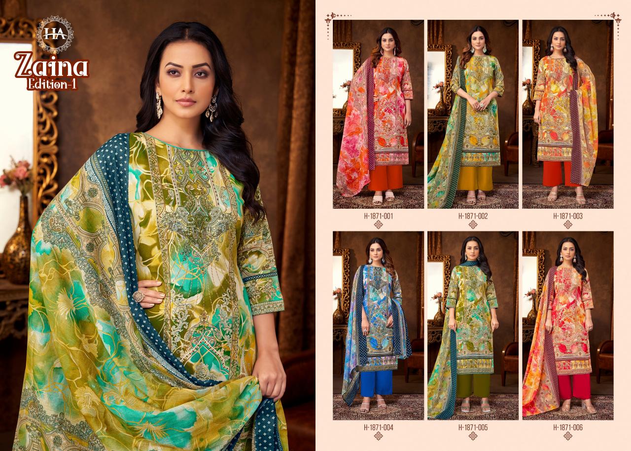 Alok Harshit Zaina Catalog wholesale dress materials in bombay