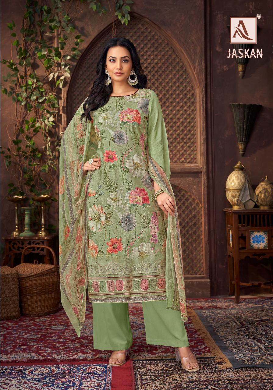 Alok Jaskan catalog surat textile dress material wholesale market