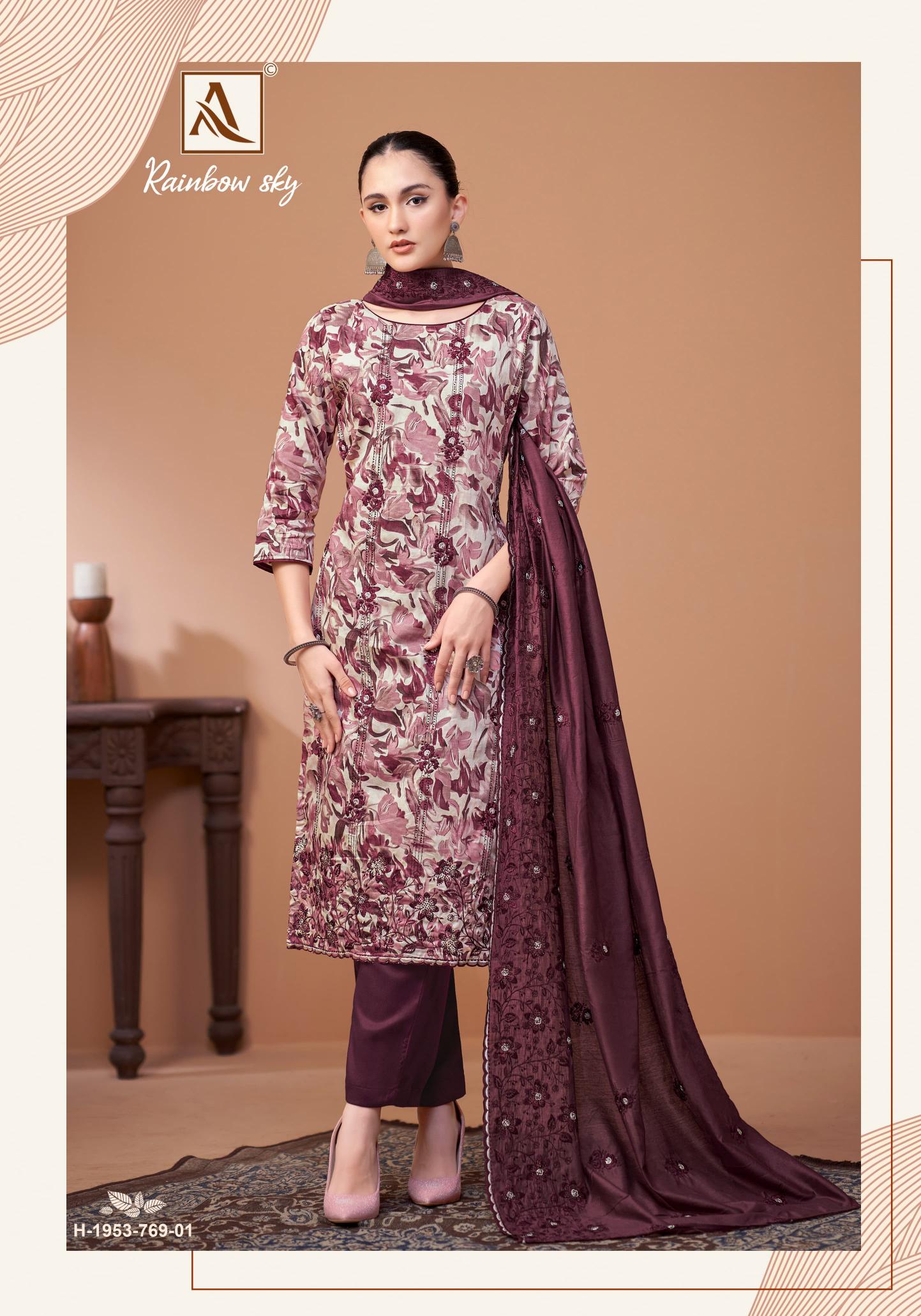 Alok Rainbow Sky catalog cotton dress materials wholesale online