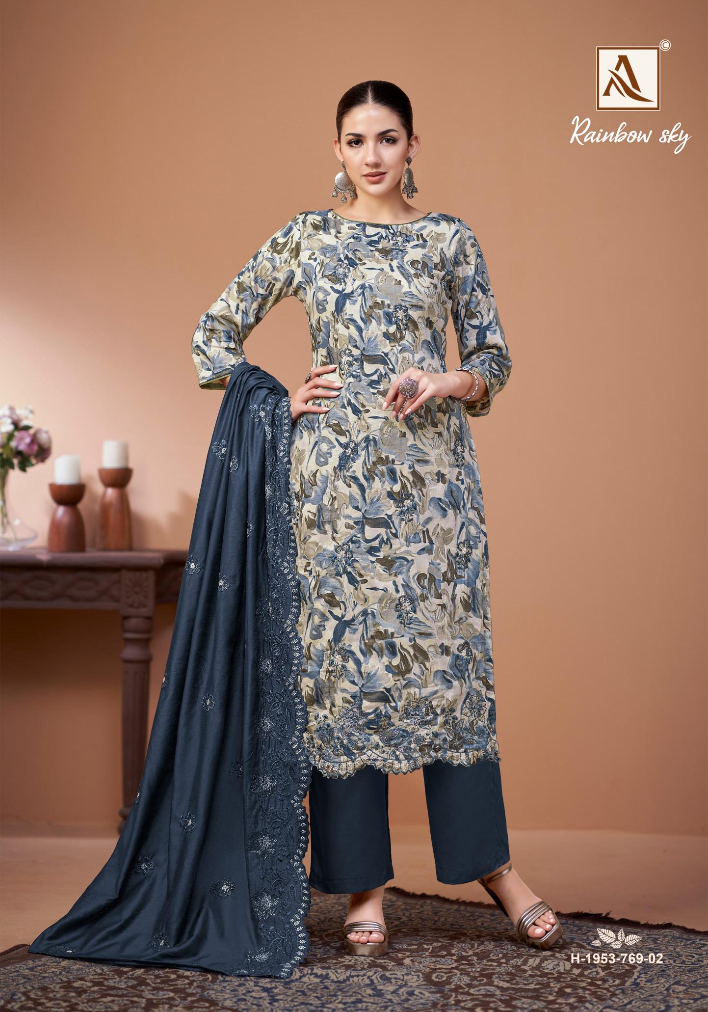 Alok Rainbow Sky catalog cotton dress materials wholesale online