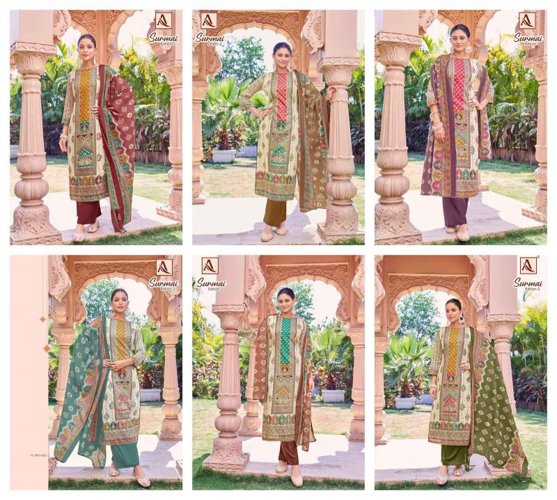 Alok Surmai Vol 2 catalog designer material for dresses surat