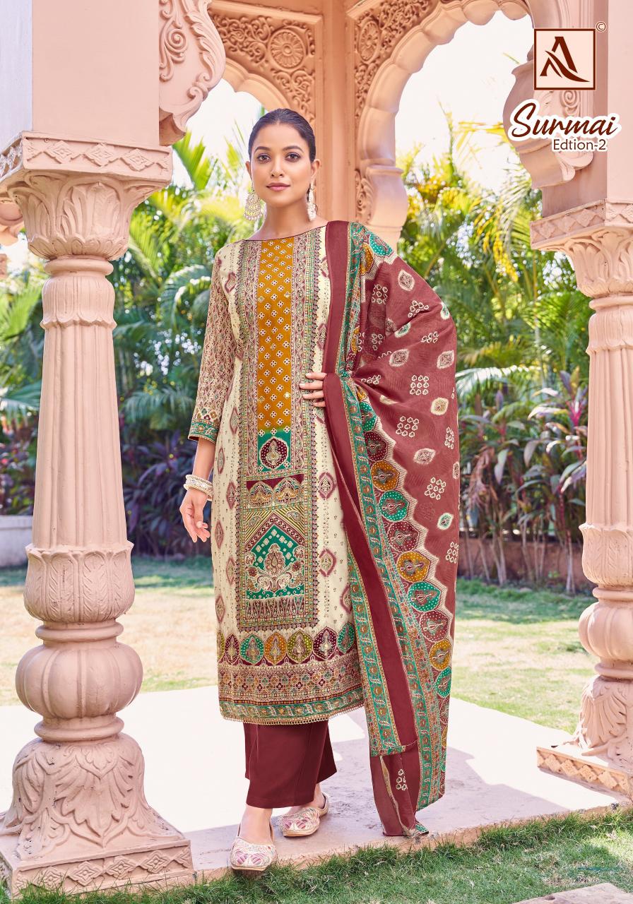 Alok Surmai Vol 2 catalog designer material for dresses surat