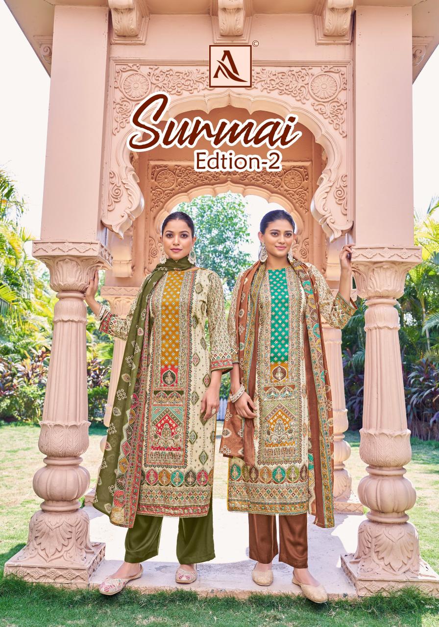 Alok Surmai Vol 2 catalog designer material for dresses surat