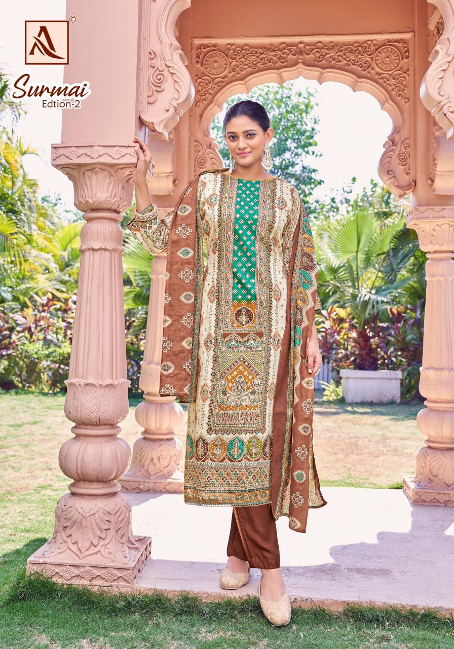 Alok Surmai Vol 2 catalog designer material for dresses surat