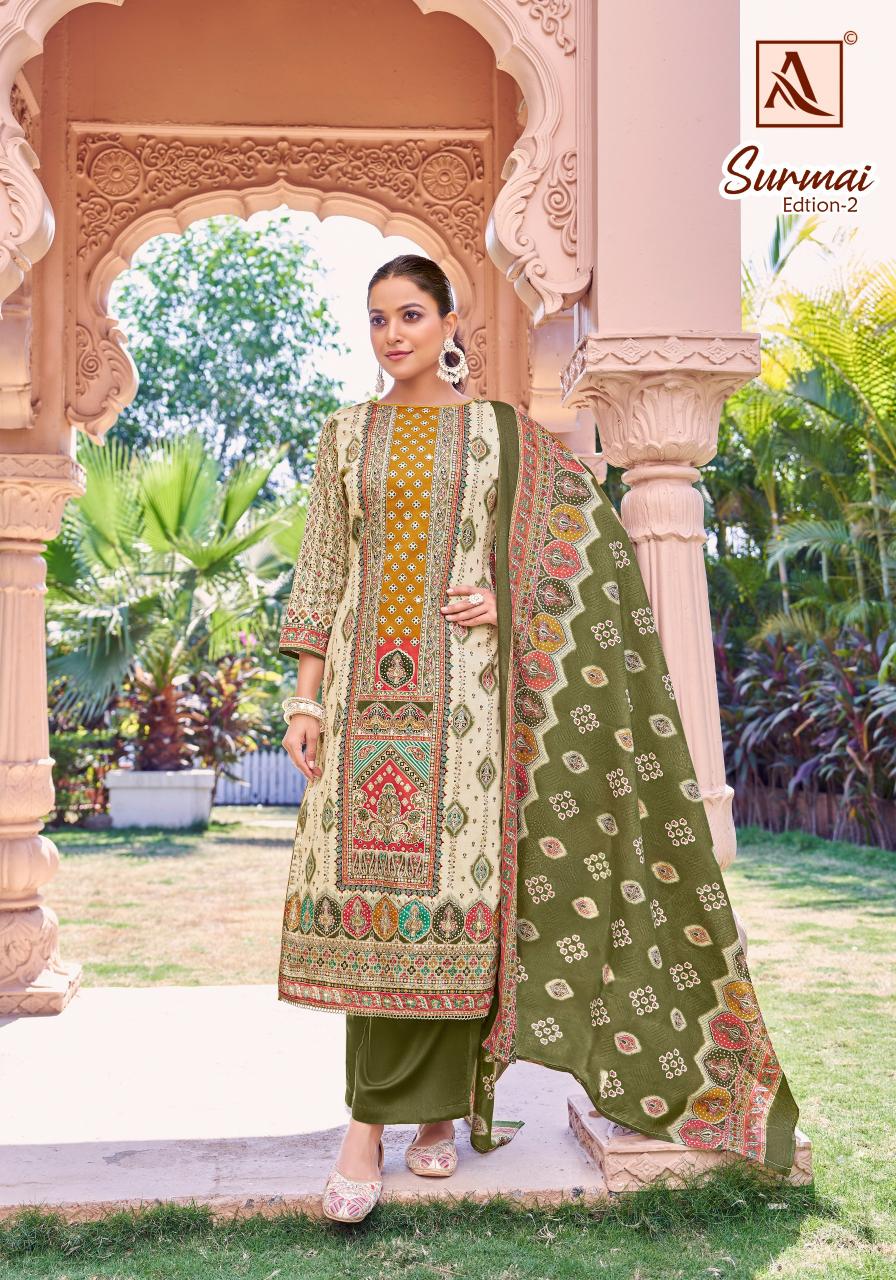Alok Surmai Vol 2 catalog designer material for dresses surat