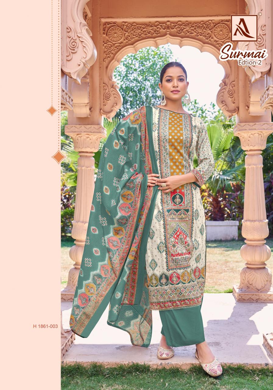 Alok Surmai Vol 2 catalog designer material for dresses surat