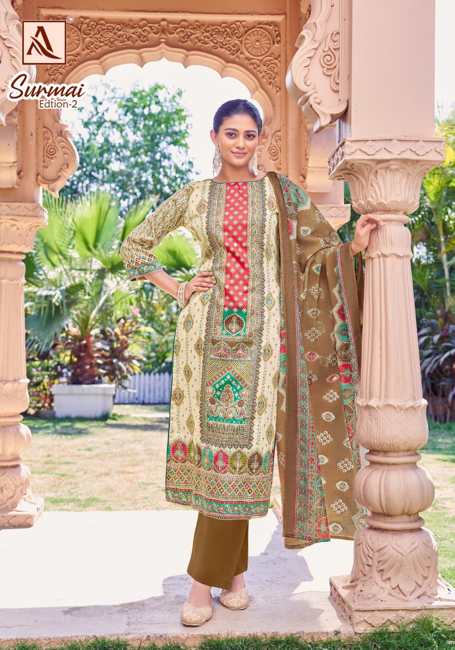 Alok Surmai Vol 2 catalog designer material for dresses surat