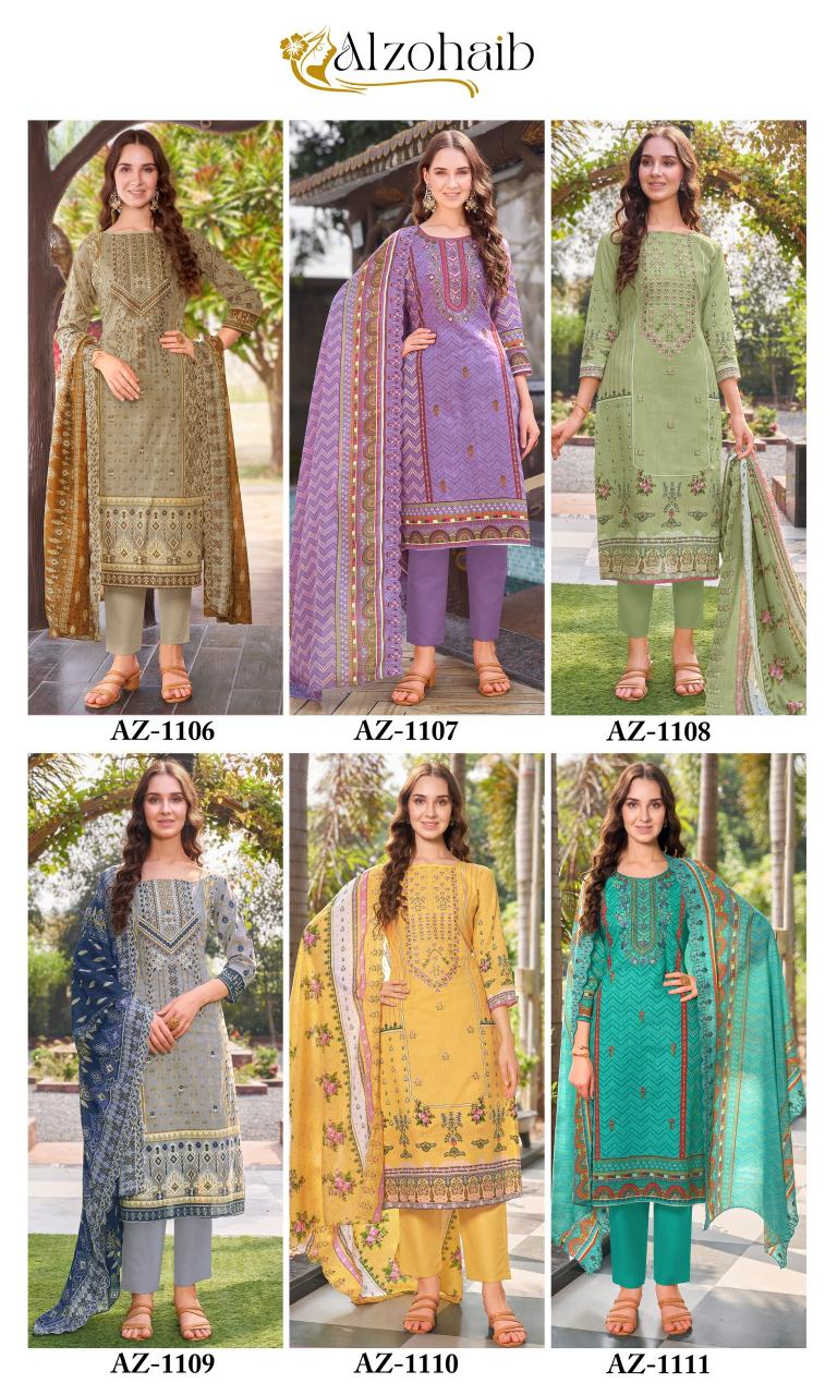 Alzohaib Az 1106 To 1111 Catalog cheap pakistani suits online canada