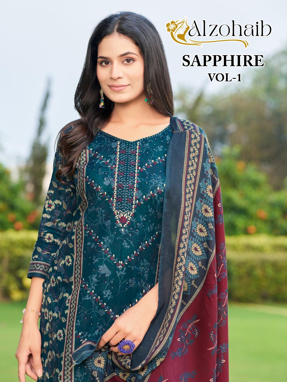 Alzohaib Az 1216 TO 1219 Catalog Chiffon Duppatta pakistani suits in dubai