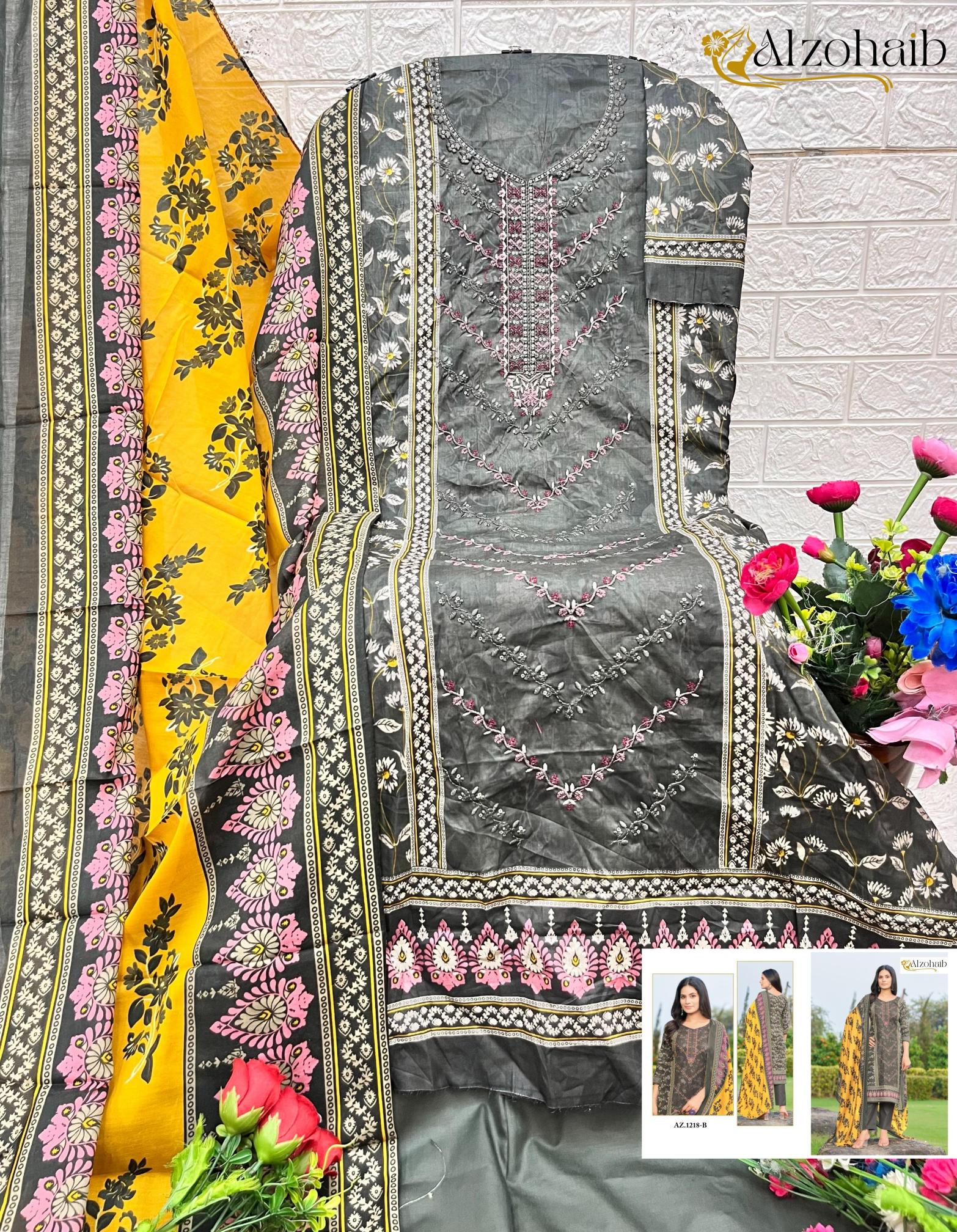 Alzohaib Az 1216 TO 1219 Catalog Chiffon Duppatta pakistani suits in dubai