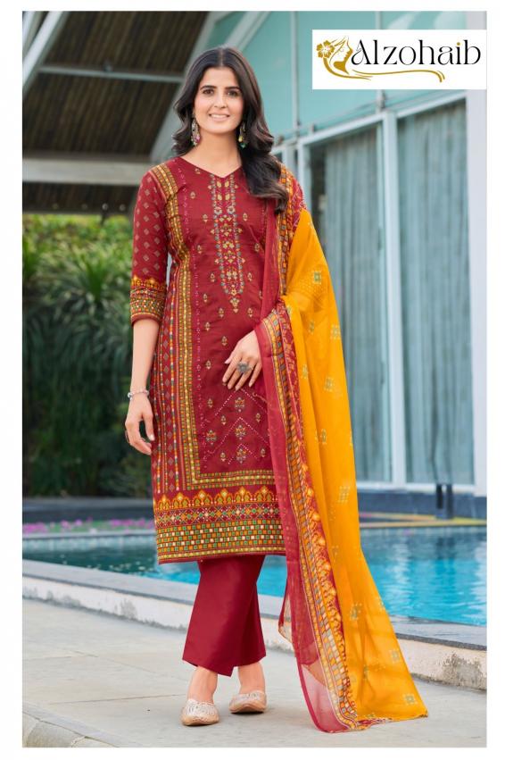 Alzohaib Az 1216 TO 1219 Catalog Chiffon Duppatta pakistani suits in dubai