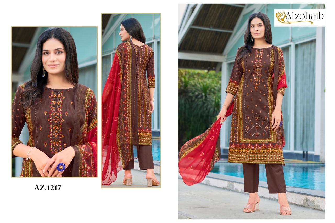 Alzohaib Az 1216 TO 1219 Catalog Chiffon Duppatta pakistani suits in dubai