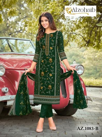 Alzohaib Sarra Vol 1 catalog Chiffon Dupatta new fashion design pakistani suits