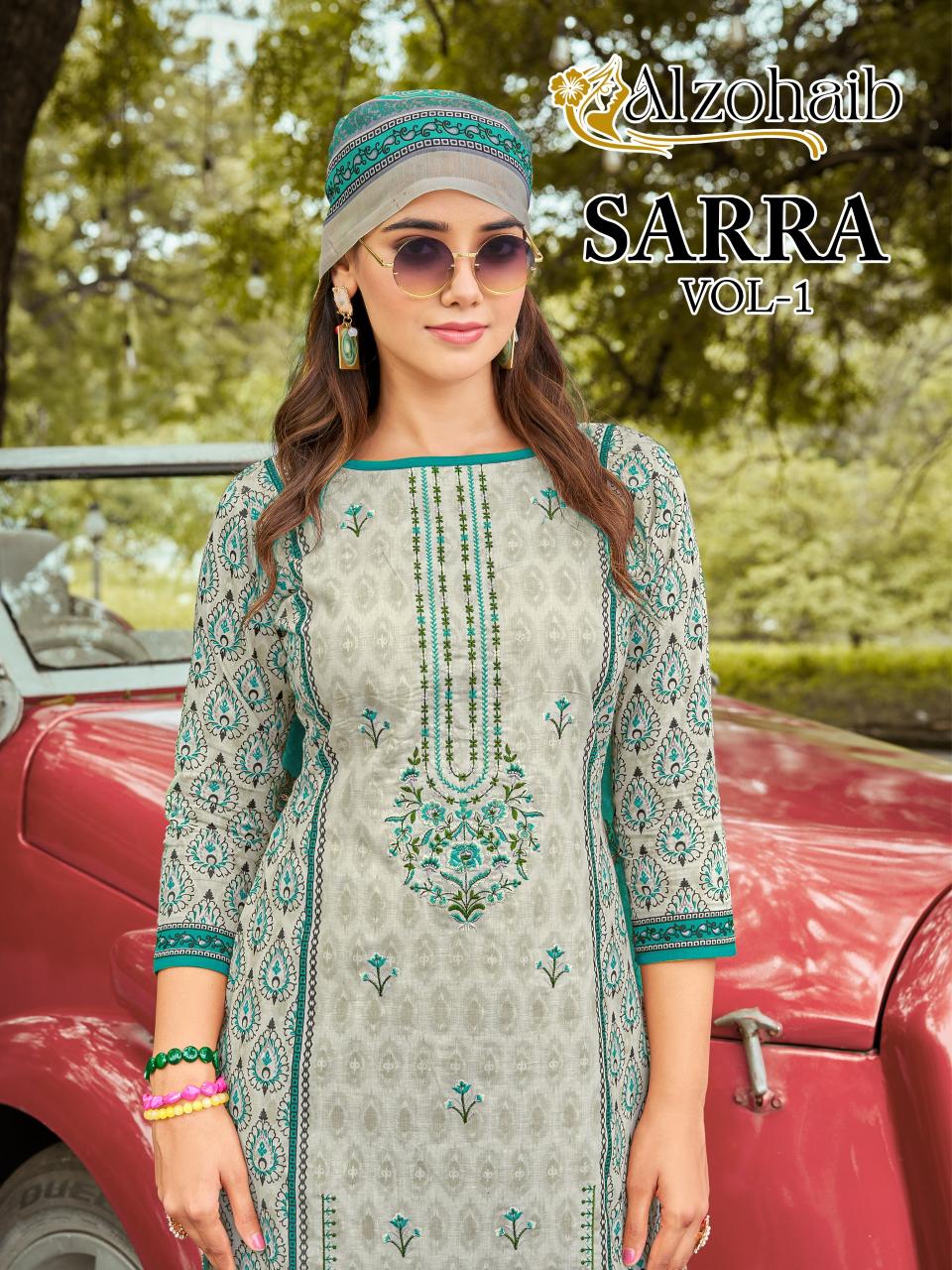 Alzohaib Sarra Vol 1 catalog Chiffon Dupatta new fashion design pakistani suits