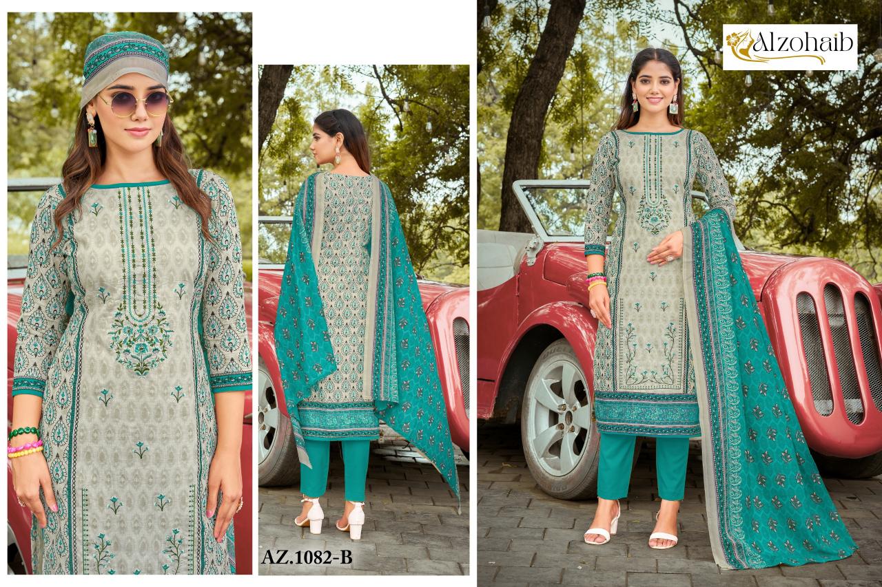 Alzohaib Sarra Vol 1 catalog Chiffon Dupatta new fashion design pakistani suits
