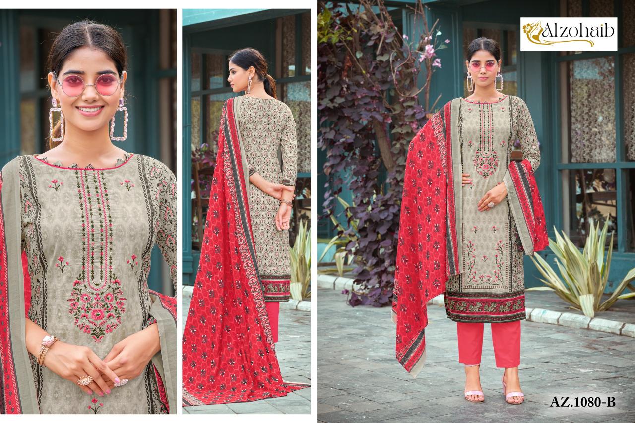 Alzohaib Sarra Vol 1 catalog Chiffon Dupatta new fashion design pakistani suits