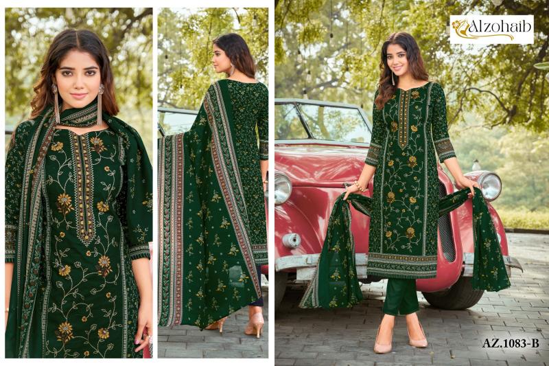 Alzohaib Sarra Vol 1 catalog Chiffon Dupatta new fashion design pakistani suits