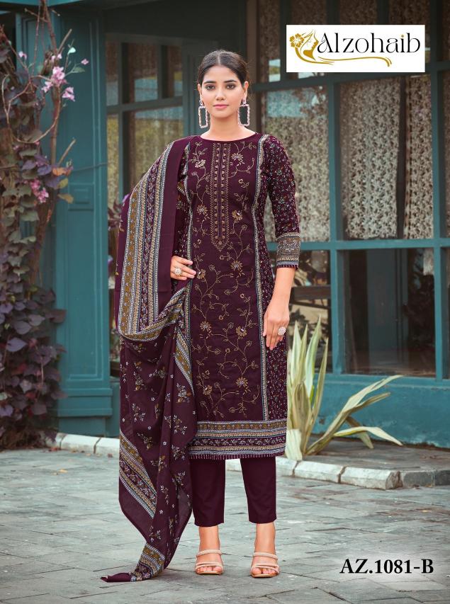 Alzohaib Sarra Vol 1 Catalog Cotton Dupatta latest pakistani designer suits images