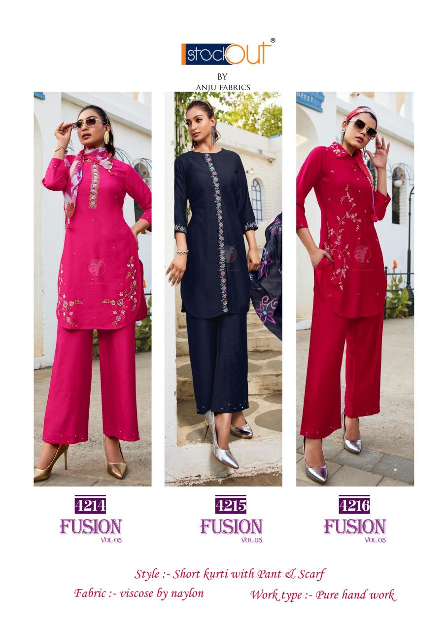 Anju Fabrics Fusion vol 5 catalog co ord wholesale